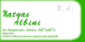 matyas albini business card